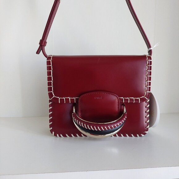 CHLOE Kattie Dark Ruby Red Crossbody Bag - Picture 4 of 17